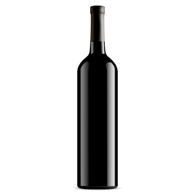 Botella de vino de vidrio negro. vector. sin etiqueta