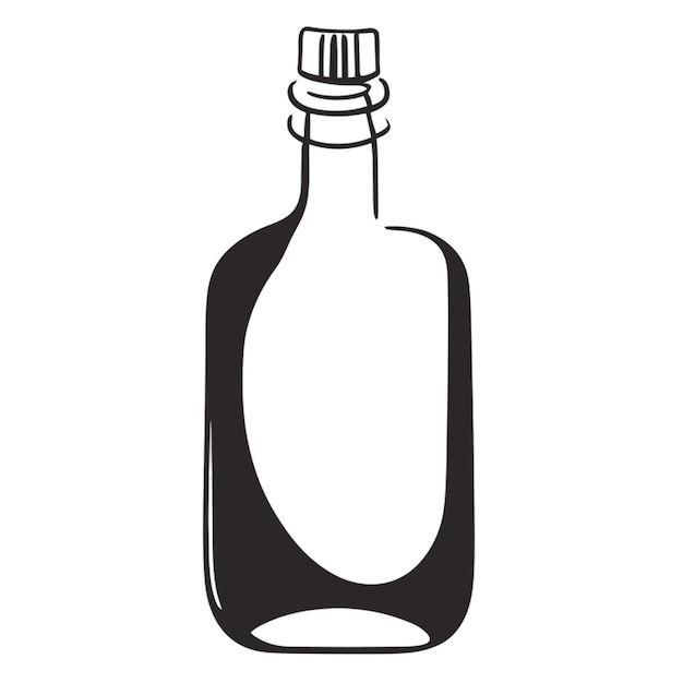 botella de vodka ilustración vectorial dibujo de líneas