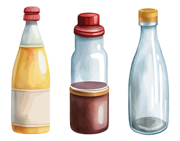 Botellas clipart aislado vector ilustración