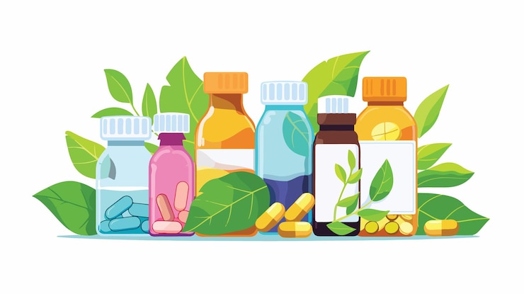 Vector botellas y envases de medicamentos de farmacia para profesionales de la salud
