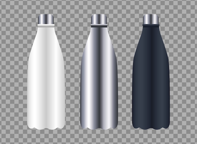 Botellas, productos, embalajes, marca, iconos