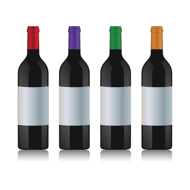 Vector botellas de vino