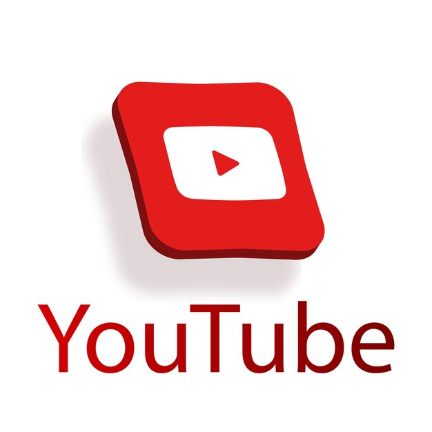 Vector botón 3d de youtube logotipo de redes sociales arte lineal y estilo plano aislado en fondo blanco icono de línea vectorial para negocios y publicidad estilo neomorfismo editorial