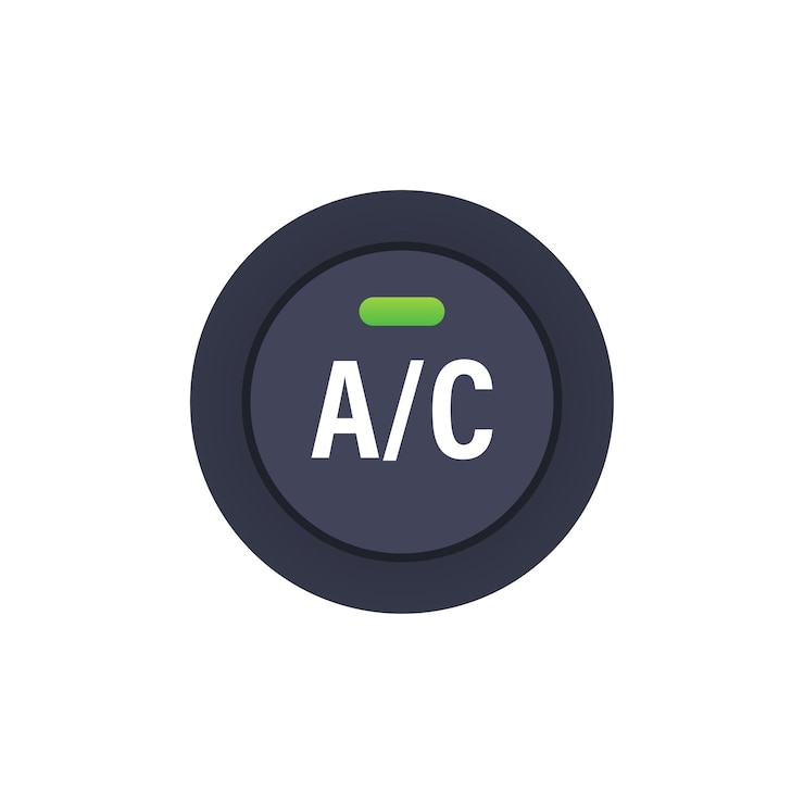 Vector botón de aire acondicionado de coche sobre fondo blanco. ilustración vectorial de stock