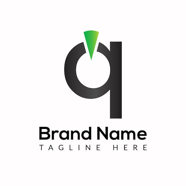 Botón de alimentación plantilla en la letra Q Botón de energía concepto de diseño de logotipo