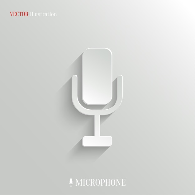 Botón de aplicación de micrófono icono vector blanco