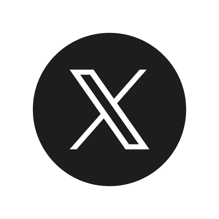 Vector el botón de la aplicación de redes sociales con el logotipo de twitter o x en círculo
