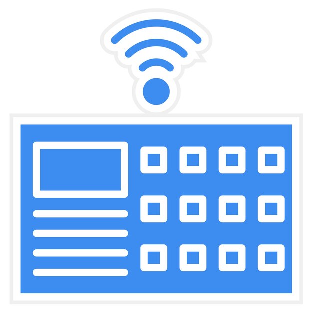 Un botón azul con un botón blanco que dice wifi