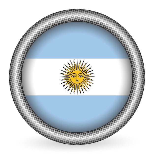 Vector botón de bandera argentina