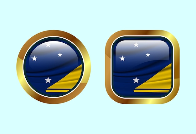 Botón de bandera brillante de Tokelau Diseño de botones web de alta calidad