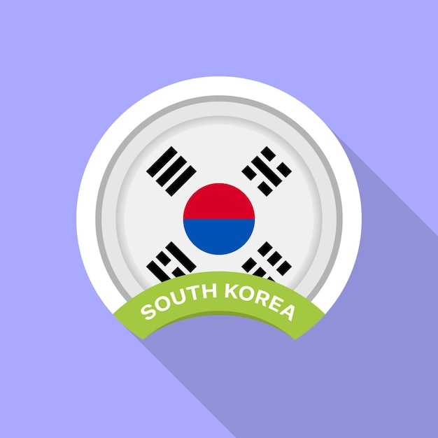 Botón de la bandera de corea del sur iconos de la bandera del vector icono del diseño de la bandera de corea del sur