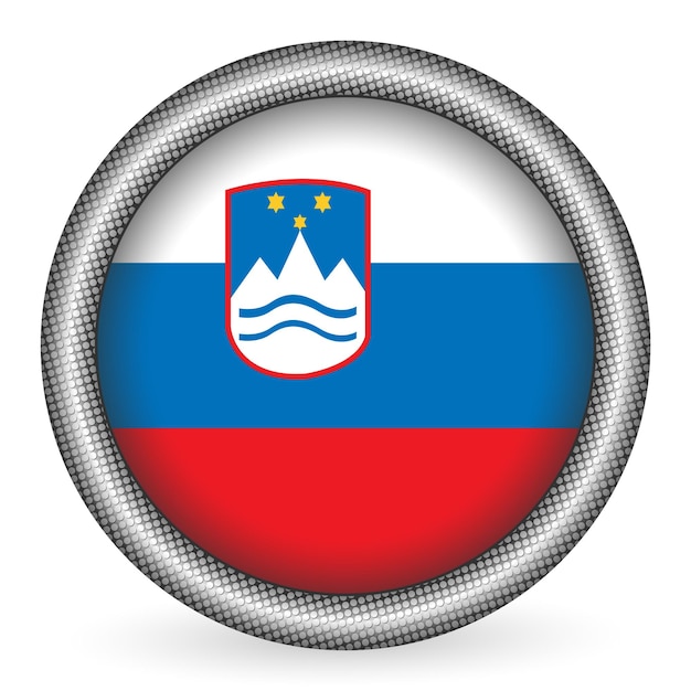 Vector botón de la bandera de eslovenia