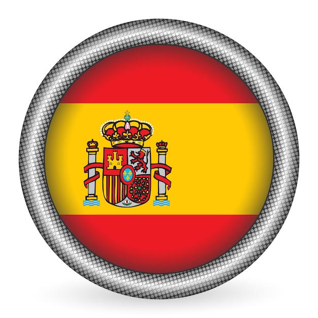 Vector botón de la bandera de españa