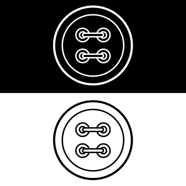 Botón de camisa Icono Vector Versión en blanco y negro Diseño