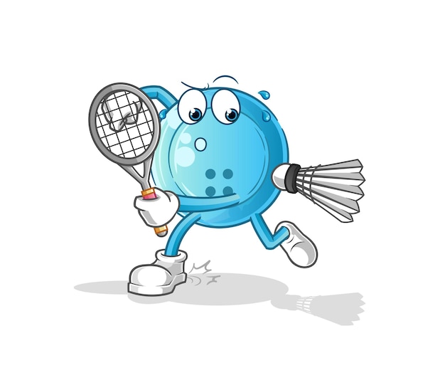 Botón de la camisa jugando bádminton ilustración. vector de personaje