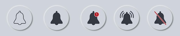 Botón de campana de notificación en estilo neumorfismo