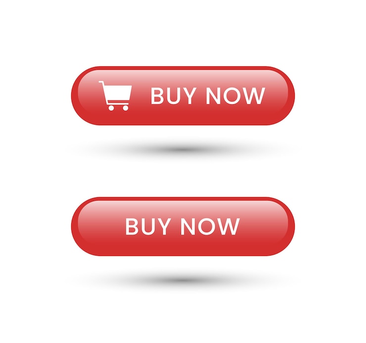 Vector botón comprar ahora icon de botón rojo de compras