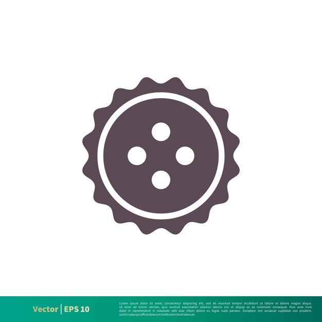 Botón Costura Icono Vector Logo Plantilla Ilustración Diseño Vector EPS 10