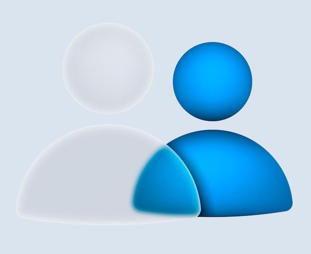 Botón de desenfoque de gradiente de usuario con diseño de iconos 3D de glassmorphism Ilustración vectorial Eps 10