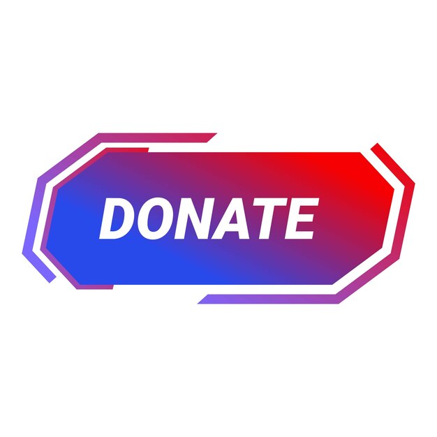 Botón de donación con diseño geométrico moderno y colores de gradiente