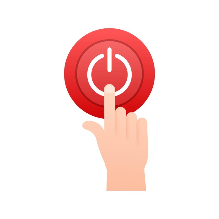 Vector botón de encendido rojo iconos de encendido y apagado botón de encendido de inicio ilustración de stock vectorial