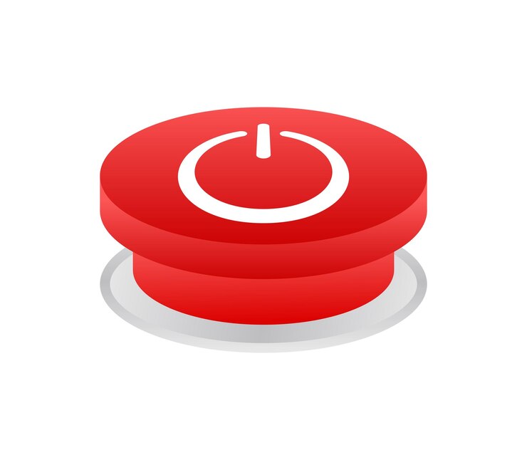 Vector botón de encendido rojo iconos de encendido y apagado botón de encendido de inicio ilustración de stock vectorial