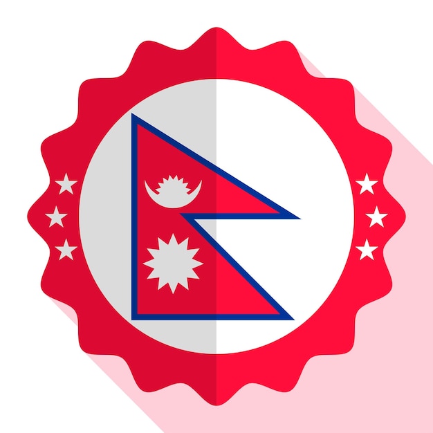 El botón de la etiqueta de calidad del emblema de Nepal Ilustración vectorial