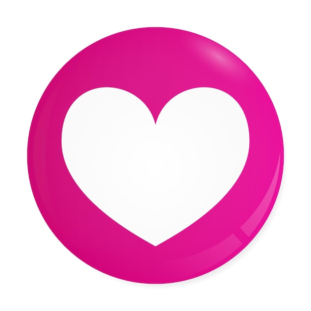 Botón favorito rosa con ilustración de vector de icono de corazón