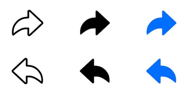 Botón de flecha para compartir Signo vectorial de respuesta Ícono de respuesta del mensaje Símbolo de flecha de publicación