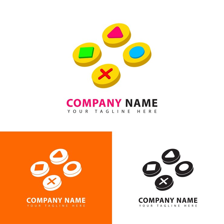 Vector botón de gamepad de logotipo vectorial ilustración de videojuego