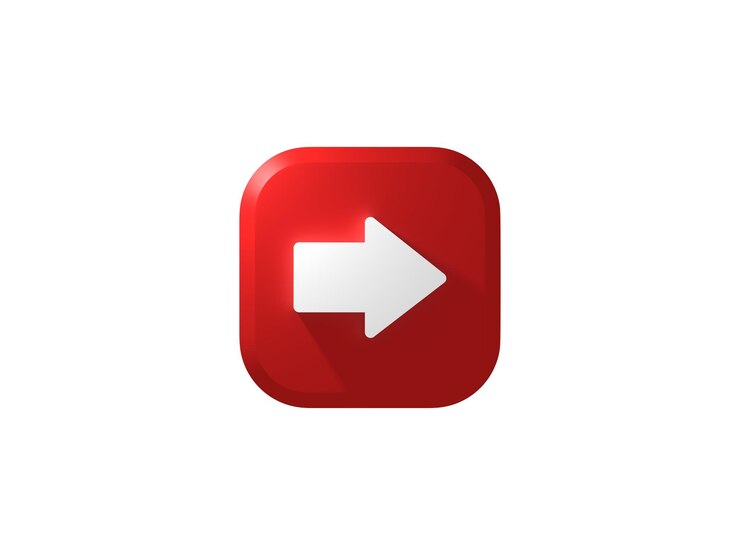 Vector botón icono 3d puntero derecho logotipo