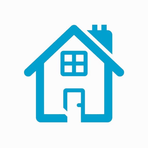 El botón de icono de inicio vectorial gratuito, el logotipo, la etiqueta y el favicon