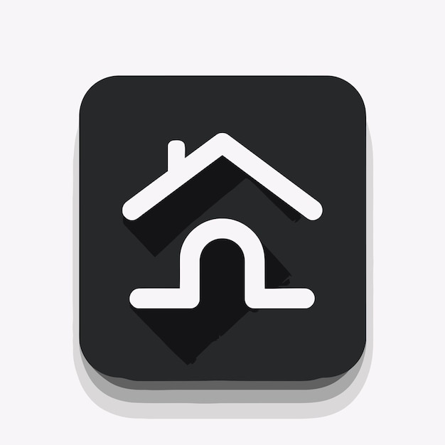 El botón de icono de inicio vectorial gratuito, el logotipo, la etiqueta y el favicon