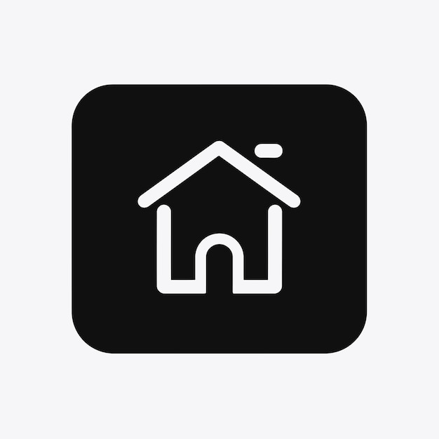 El botón de icono de inicio vectorial gratuito, el logotipo, la etiqueta y el favicon