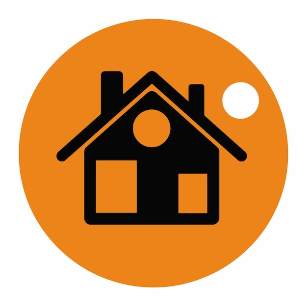 El botón de icono de inicio vectorial gratuito, el logotipo, la etiqueta y el favicon