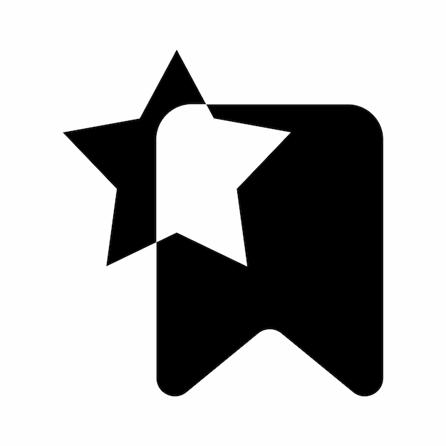 Botón de icono negro favorito estrella marcador