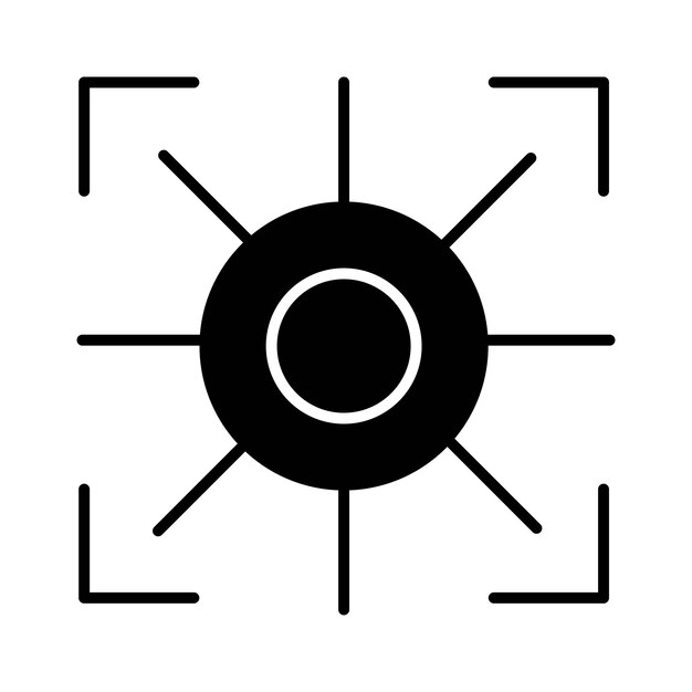 Botón de icono negro de interfaz de usuario preciso de destino