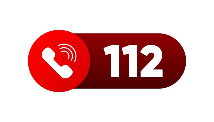 Vector botón de llamada de emergencia 112 símbolo de señal de ayuda de emergencia llamar al 112 para obtener ayuda vector de señal sos