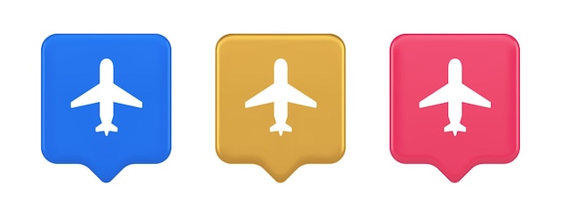 Botón de registro en línea del avión servicio digital registro de pasajeros icono realista 3d
