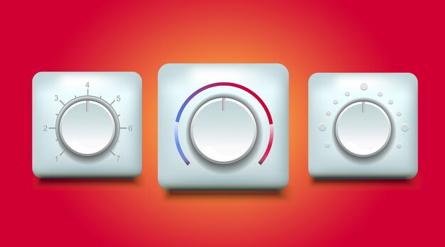 botón regulador temperatura del sonido presión y velocidad ilustración