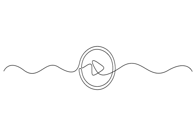 Botón de reproducción Arte de línea continua