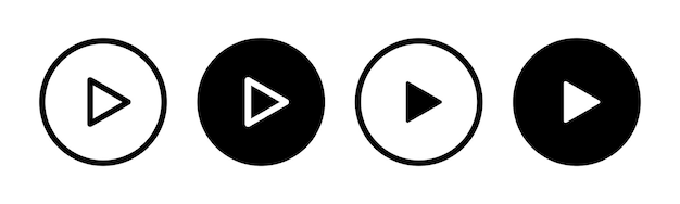 botón de reproducción conjunto de iconos de botón de reprodución Ilustración vectorial del símbolo de inicio Interfaz de medios web signo de reproducción