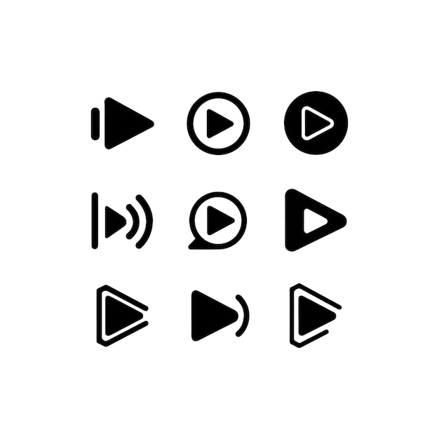 Botón de reproducción y control de medios Icon Set Ilustración vectorial