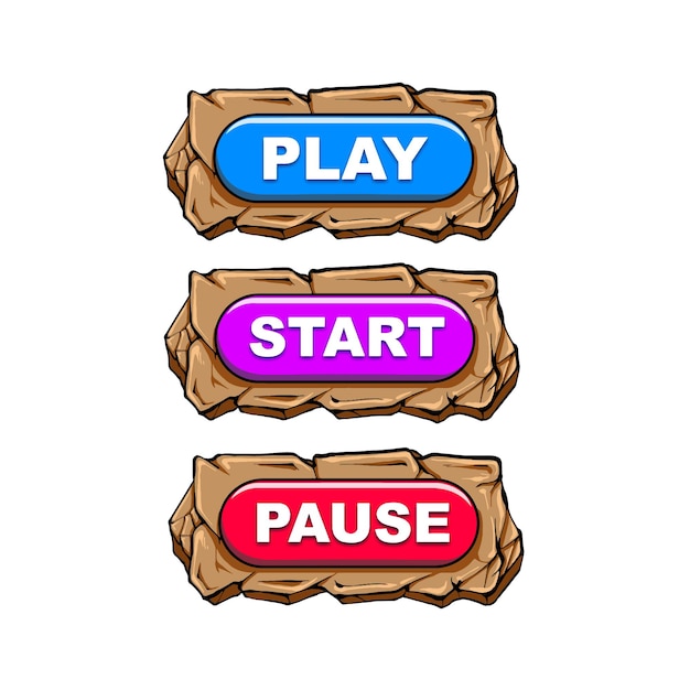 Botón de reproducción Iniciar pausa para el diseño del juego