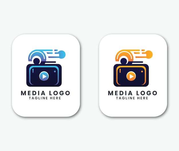 Un botón de reproducción multimedia de reproducción de medios icono de diseño de logotipo plantilla de concepto vectorial