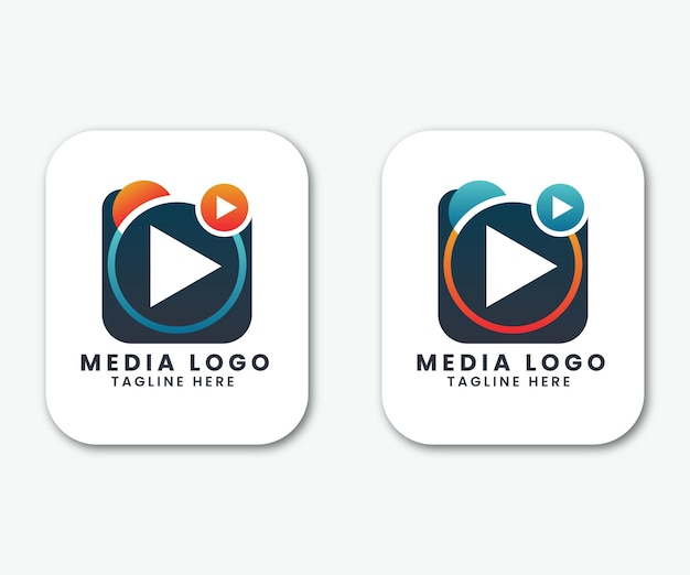 Un botón de reproducción multimedia de reproducción de medios icono de diseño de logotipo plantilla de concepto vectorial