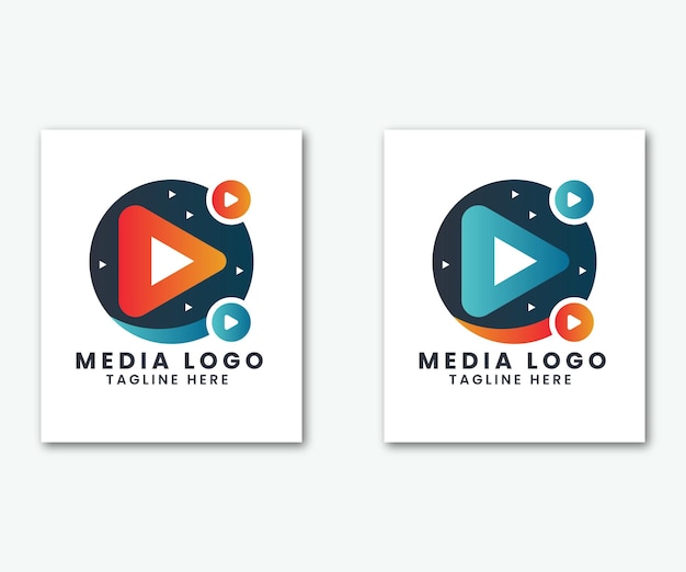 Un botón de reproducción multimedia de reproducción de medios icono de diseño de logotipo plantilla de concepto vectorial