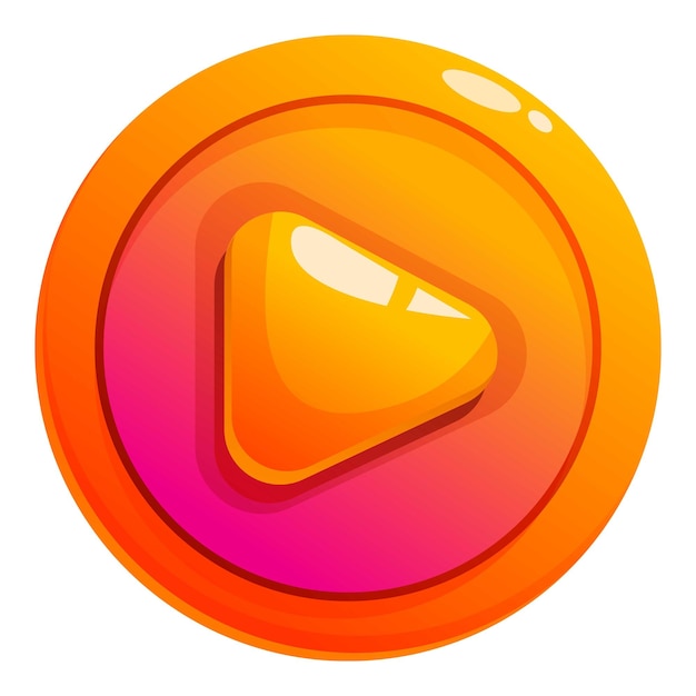 Botón de reproducción naranja que muestra el concepto de reproducción de vídeo