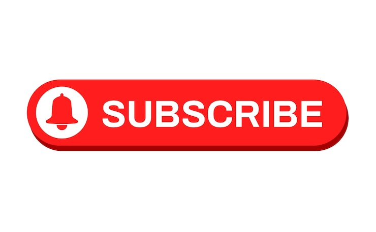Vector botón rojo suscribirse suscribirse al canal de redes sociales ilustración vectorial