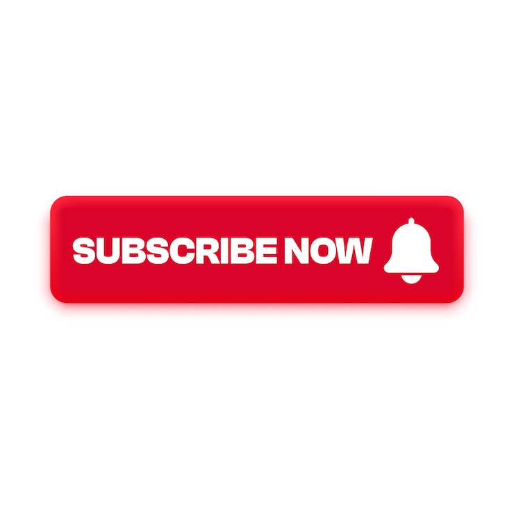 Vector botón rojo de suscripción ahora con icono de campana para redes sociales